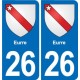 26 Dieulefit blason autocollant plaque stickers ville