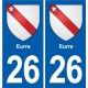 26 Dieulefit blason autocollant plaque stickers ville