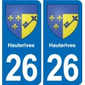 26 Dieulefit blason autocollant plaque stickers ville