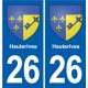 26 Dieulefit blason autocollant plaque stickers ville