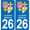 26 Dieulefit blason autocollant plaque stickers ville