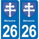 26 Dieulefit blason autocollant plaque stickers ville