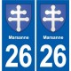 26 Dieulefit blason autocollant plaque stickers ville