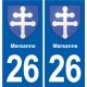 26 Dieulefit blason autocollant plaque stickers ville