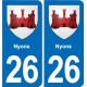 26 Dieulefit blason autocollant plaque stickers ville