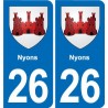 26 Dieulefit blason autocollant plaque stickers ville