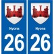 26 Dieulefit blason autocollant plaque stickers ville