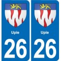 26 Dieulefit blason autocollant plaque stickers ville