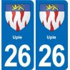 26 Dieulefit blason autocollant plaque stickers ville