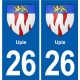 26 Dieulefit blason autocollant plaque stickers ville