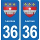 36 Vatan blason ville autocollant plaque stickers