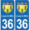 36 Vatan blason ville autocollant plaque stickers