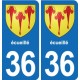 36 Vatan blason ville autocollant plaque stickers