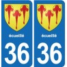 36 Vatan blason ville autocollant plaque stickers