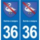 36 Vatan blason ville autocollant plaque stickers