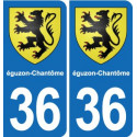 36 Vatan blason ville autocollant plaque stickers