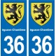 36 Vatan blason ville autocollant plaque stickers