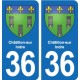 36 Vatan blason ville autocollant plaque stickers