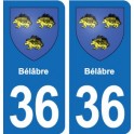 36 Vatan blason ville autocollant plaque stickers