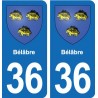 36 Vatan blason ville autocollant plaque stickers