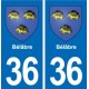 36 Vatan blason ville autocollant plaque stickers