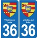 36 Vatan blason ville autocollant plaque stickers