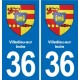 36 Vatan blason ville autocollant plaque stickers