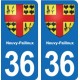 36 Vatan blason ville autocollant plaque stickers