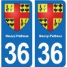 36 Vatan blason ville autocollant plaque stickers