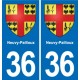 36 Vatan blason ville autocollant plaque stickers