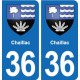 36 Vatan blason ville autocollant plaque stickers