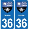 36 Vatan blason ville autocollant plaque stickers