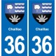 36 Vatan blason ville autocollant plaque stickers