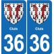 36 Vatan blason ville autocollant plaque stickers