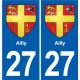 27 Léry blason autocollant plaque stickers ville