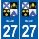 27 Léry blason autocollant plaque stickers ville