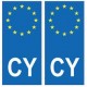 Chypre europe autocollant plaque