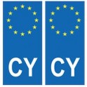 Chypre europe autocollant plaque