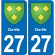 27 Léry blason autocollant plaque stickers ville