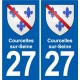 27 Léry blason autocollant plaque stickers ville