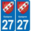 27 Léry blason autocollant plaque stickers ville