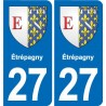 27 Léry blason autocollant plaque stickers ville