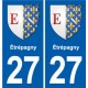 27 Léry blason autocollant plaque stickers ville
