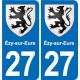 27 Léry blason autocollant plaque stickers ville