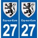 27 Léry blason autocollant plaque stickers ville