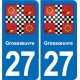 27 Léry blason autocollant plaque stickers ville