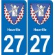 27 Léry blason autocollant plaque stickers ville