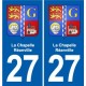 27 Léry blason autocollant plaque stickers ville