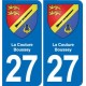 27 Léry blason autocollant plaque stickers ville