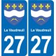 27 Léry blason autocollant plaque stickers ville